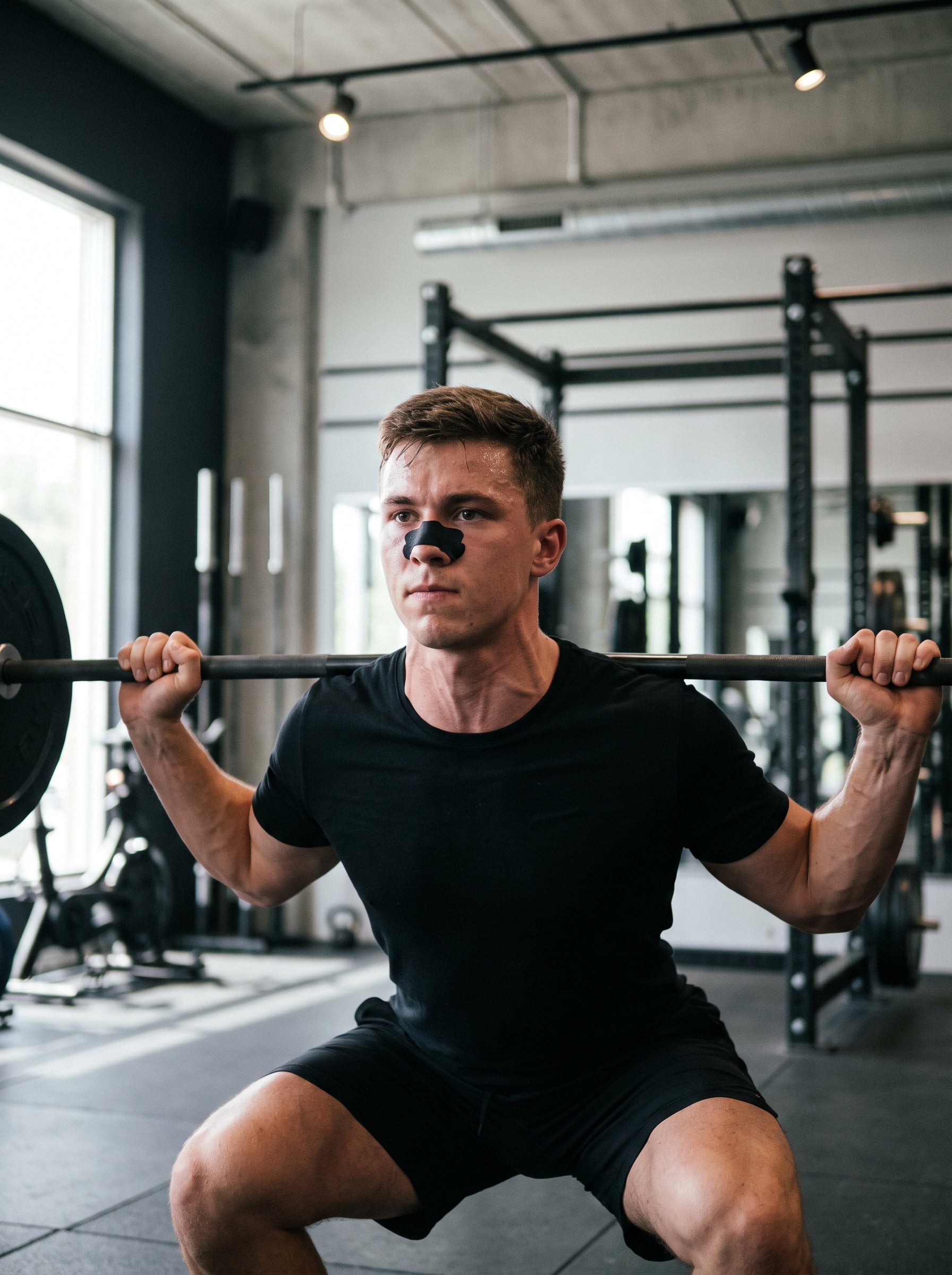Entrenamiento en gimnasio con las tiras nasales NovaFit